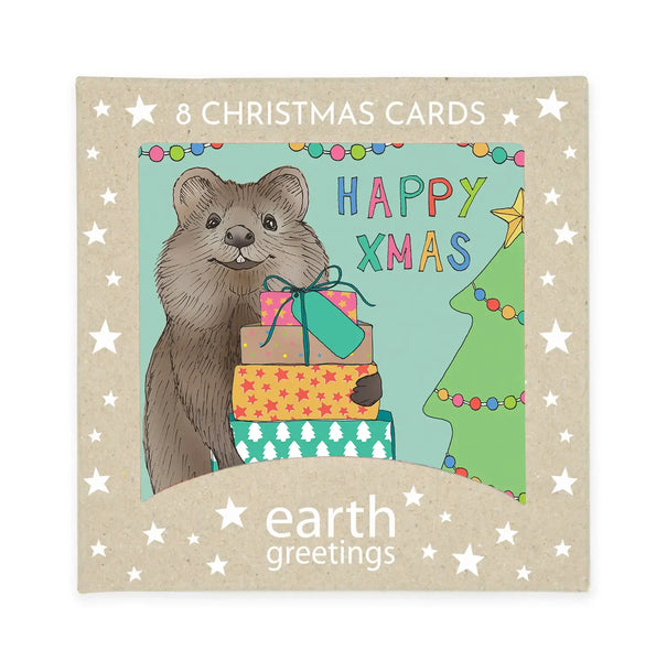 Earth Greetings Christmas Card Pack - Happy Quokka