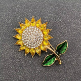 MQ Brooch - Rhinestone Sunflower