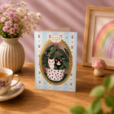 Paper Cut Card - Birthday Potted Kitten