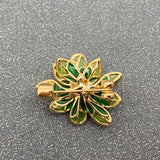 MQ Brooch - Green Enamel Lotus Brooch