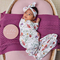 Jersey Wrap & Topknot Set - Meadow