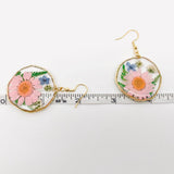 MQ Dangles - Floral Geometric Pendant Genuine Dried Flowers