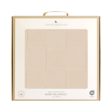 Pram Knitted Blanket - Checkered Sand