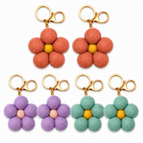 Felt Flower Keychain - Vintage Petals Lilac