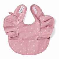Frill Snuggle Bib - Pink Fleur