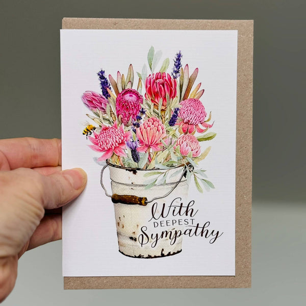 Card - Australian Waratahs in Tin Bucket