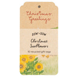 Gift Tag 10 Pack - Christmas Sunflower