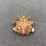 MQ Brooch - Rhinestone Ladybug Blue