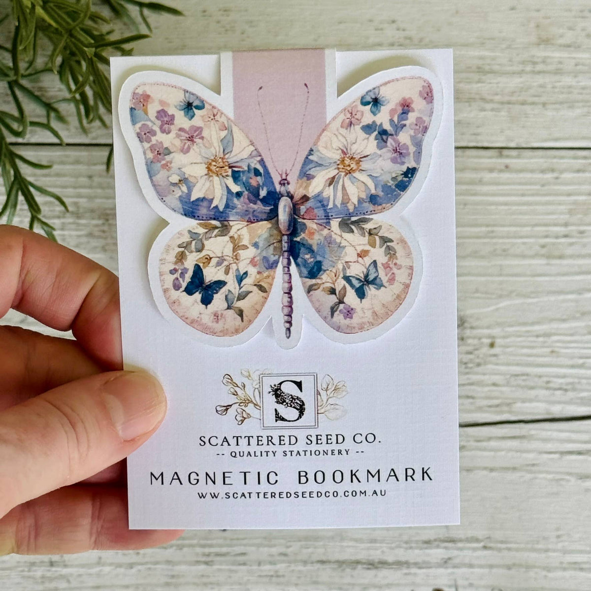 Magnetic Bookmark - Pastel Butterfly Purple Floral – Mockingbird Lounge