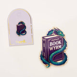 Happily Plants Pin - Book Wyrm Dragon