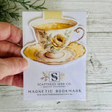 Magnetic Bookmark - Teacup Yellow Rose