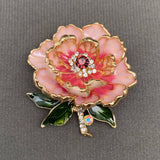MQ Enamel Brooch - Peony Flower