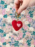 Felt Heart Keychain - Red
