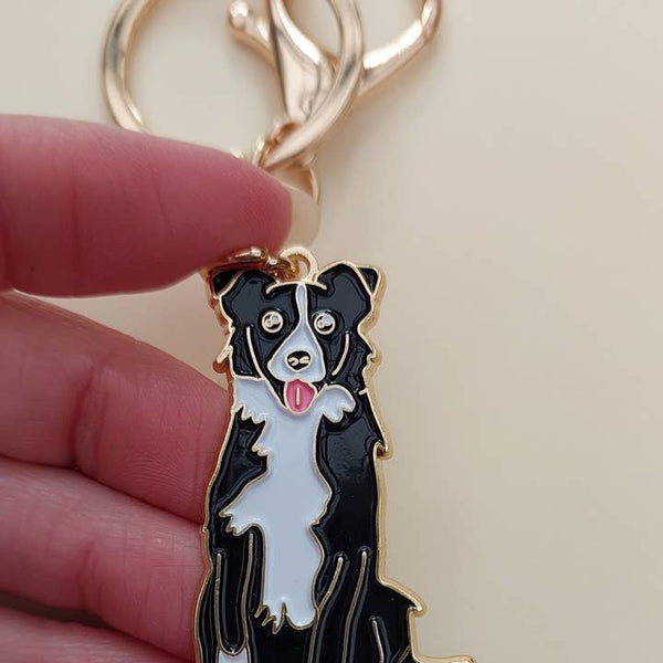 Patch Press Keychain - Dog Border Collie