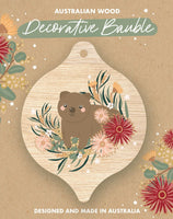 Wooden Bauble - CW - Wombat