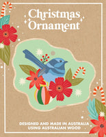 Wooden Bauble - CW Pastel Blue Wren