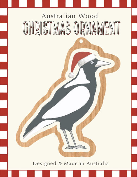 Wooden Ornament - WD - Magpie