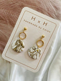 HxH Dangles - Organic Pebble Matte Black Marble