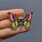 MQ Brooch - Vintage Rhinestone Enamel Butterfly