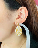 HxH Dangles - Oval Gold Foil Monstera