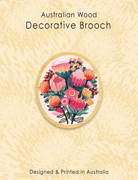 Wood Brooch - Oz Flowers