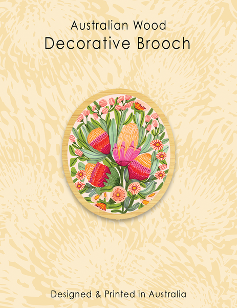 Wood Brooch - Gum Blossoms