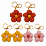 Felt Flower Keychain - Spring Bloom Red