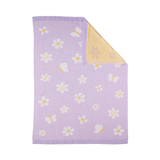 Pram Knitted Blanket - Lilac Daisy Dreams