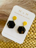 HxH Dangles - Hexagon Pink Marble