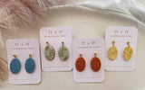 HxH Dangles - Oval Gold Foil Monstera