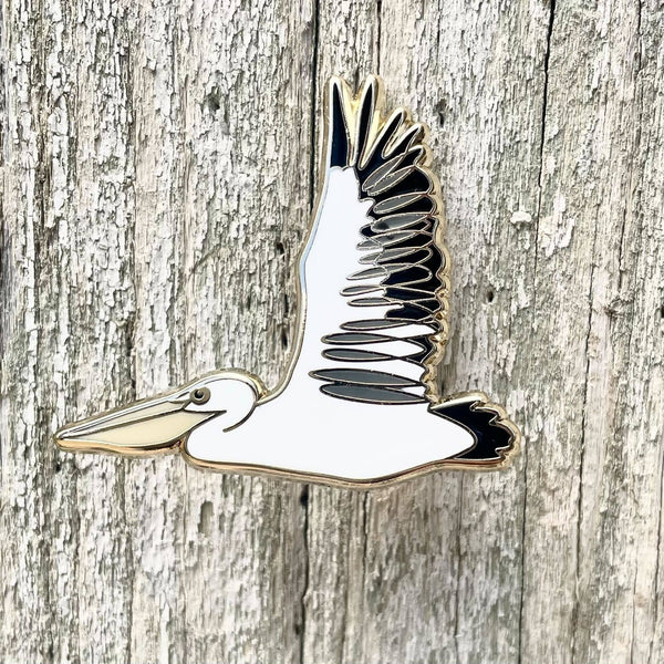 Bridget Farmer Enamel Pin In Flight - Pelican