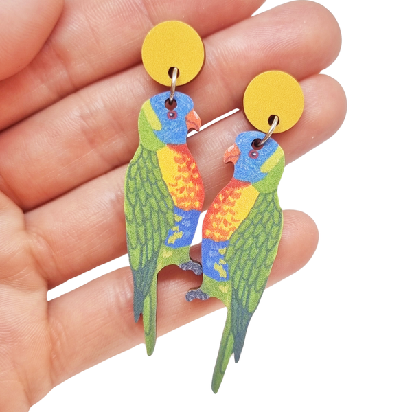 Australian Bird Earrings - Rainbow Lorikeet