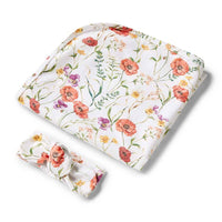 Jersey Wrap & Topknot Set - Meadow