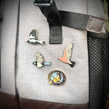 Bridget Farmer Enamel Pin In Flight - Superb Fairywren