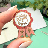 Jubly Umph Lapel Pin - Award Stoically Coping And Keeping On