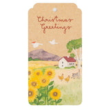 Gift Tag 10 Pack - Christmas Sunflower