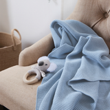 Pram Knitted Blanket - Celestial Blue