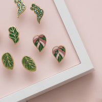 Occasionalish Earrings - Pink Princess Philodendron