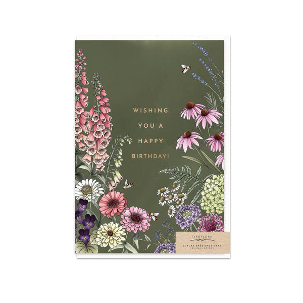 Typoflora Card - Birthday Wildflowers