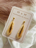 HxH Dangles - Dagger White Marble