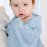 Pram Knitted Blanket - Celestial Blue