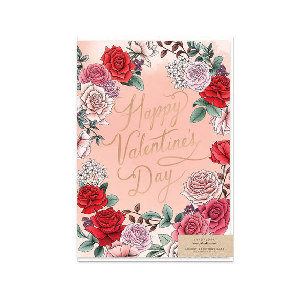 Typoflora Card - Valentine Rose
