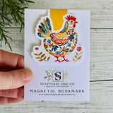 Magnetic Bookmark - Folk Art Chicken