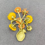 MQ Brooch - Sunflower in a Vase