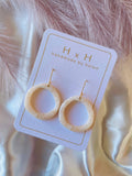 HxH Dangles - Organic Hoops Gold Leaf