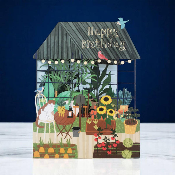 Paper Cut Card - Birthday Garden