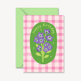 NLO Card - Birthday Green Gingham