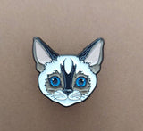 Patch Press Pin - Cat Siamese (gold metal)