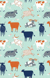 Tea Towel - Green Cows