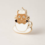 Happily Plants Pin - Coffee Cat